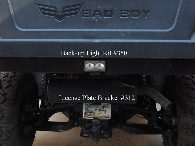 Textron Stampede LED License Plate Bracket & LED Back-up Light Kit.